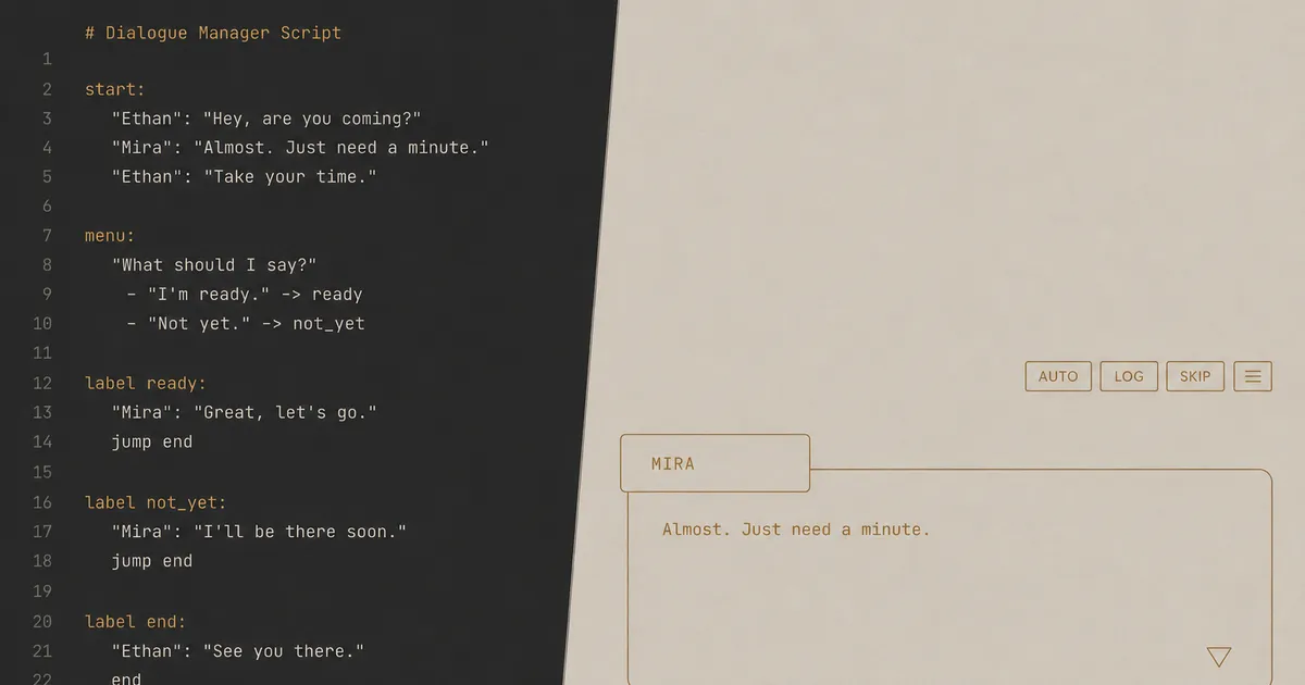 Imagen destacada para Sistemas de diálogo en Godot: Mi enfoque y 5 alternativas Open Source